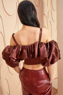 ULLA JOHNSON Fia Top - Mahogany -ULLA JOHNSON ULLA JOHNSON Fia Top MAHOGANY 0183