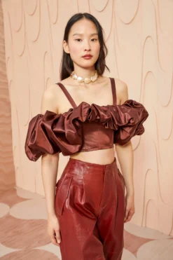 ULLA JOHNSON Fia Top - Mahogany