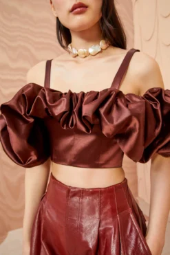 ULLA JOHNSON Fia Top - Mahogany -ULLA JOHNSON ULLA JOHNSON Fia Top MAHOGANY 02 ALT