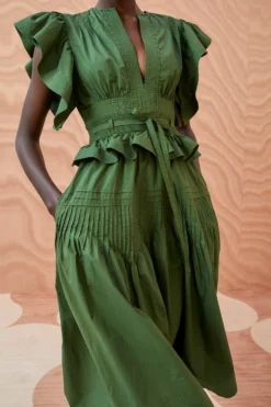 ULLA JOHNSON Florence Dress - Juniper -ULLA JOHNSON ULLA JOHNSON Florence Dress JUNIPER 05