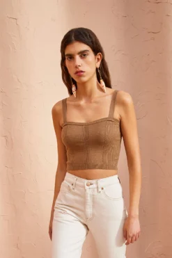 ULLA JOHNSON Giselle Top - Chestnut