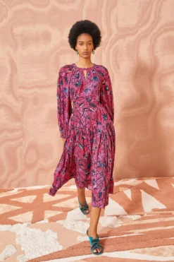 ULLA JOHNSON Helia Dress - Snapdragon -ULLA JOHNSON ULLA JOHNSON Helia Dress SNAPDRAGON 03