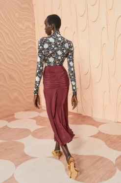 ULLA JOHNSON Imani Skirt - Mahogany -ULLA JOHNSON ULLA JOHNSON Imani Skirt MAHOGANY 0123