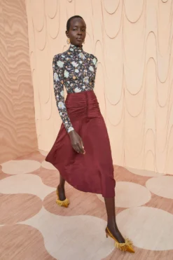 ULLA JOHNSON Imani Skirt - Mahogany -ULLA JOHNSON ULLA JOHNSON Imani Skirt MAHOGANY 03