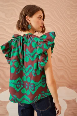 ULLA JOHNSON Iren Top - Malachite -ULLA JOHNSON ULLA JOHNSON Iren Top MALACHITE 04