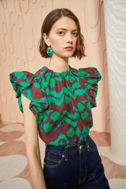 ULLA JOHNSON Iren Top - Malachite -ULLA JOHNSON ULLA JOHNSON Iren Top MALACHITE 05