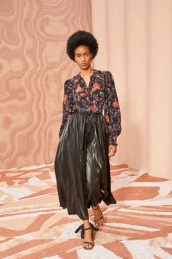 ULLA JOHNSON Irvette Skirt - Noir -ULLA JOHNSON ULLA JOHNSON Irvette Skirt NOIR 0025