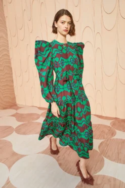 ULLA JOHNSON Kassandra Dress - Malachite -ULLA JOHNSON ULLA JOHNSON Kassandra Dress MALACHITE 03