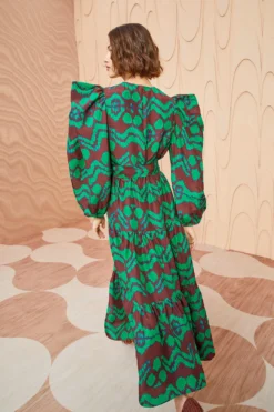 ULLA JOHNSON Kassandra Dress - Malachite -ULLA JOHNSON ULLA JOHNSON Kassandra Dress MALACHITE 04