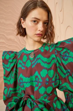 ULLA JOHNSON Kassandra Dress - Malachite -ULLA JOHNSON ULLA JOHNSON Kassandra Dress MALACHITE 05