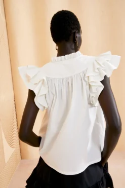 ULLA JOHNSON Lei Top - Blanc -ULLA JOHNSON ULLA JOHNSON LEI TOP BLANC 04