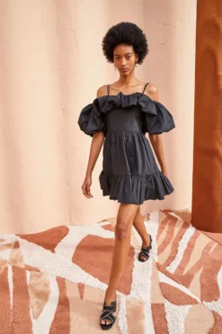 ULLA JOHNSON Lila Dress - Noir 7 ULLA JOHNSON Lila Dress - Noir -ULLA JOHNSON ULLA JOHNSON LILA DRESS NOIR 03