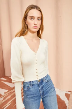 ULLA JOHNSON Leslie Cardigan - Chalk 9 ULLA JOHNSON Leslie Cardigan - Chalk -ULLA JOHNSON ULLA JOHNSON Leslie Cardigan CHALK 0079