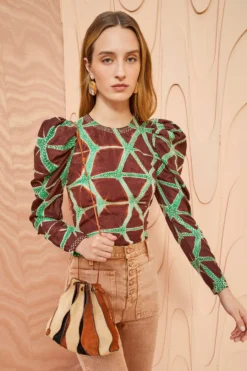 ULLA JOHNSON Leyla Blouse - Teak -ULLA JOHNSON ULLA JOHNSON Leyla Blouse TEAK 0054