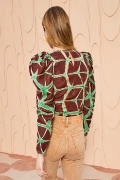 ULLA JOHNSON Leyla Blouse - Teak -ULLA JOHNSON ULLA JOHNSON Leyla Blouse TEAK 0140