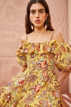 ULLA JOHNSON Lila Dress - Calla Lily -ULLA JOHNSON ULLA JOHNSON Lila Dress CALLA LILY 03