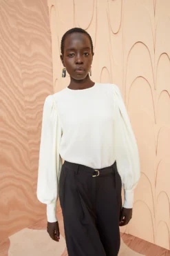 ULLA JOHNSON Lilliana Blouse - Pristine 9 ULLA JOHNSON Lilliana Blouse - Pristine -ULLA JOHNSON ULLA JOHNSON Lilliana Blouse PRISTINE 01 MAIN