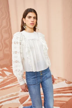 ULLA JOHNSON Lily Blouse - Pristine 9 ULLA JOHNSON Lily Blouse - Pristine -ULLA JOHNSON ULLA JOHNSON Lily Blouse PRISTINE 01 MAIN