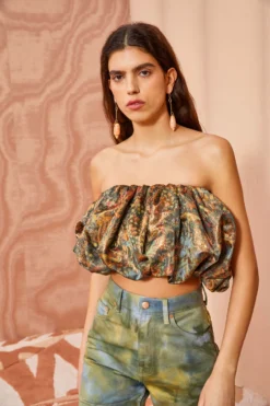 ULLA JOHNSON Lyla Top - Woodland -ULLA JOHNSON ULLA JOHNSON Lyla Top WOODLAND 0038