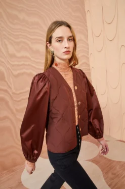 ULLA JOHNSON Maddox Jacket - Mahogany -ULLA JOHNSON ULLA JOHNSON Maddox Jacket MAHOGANY 0027