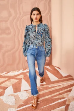 ULLA JOHNSON Manet Blouse - Morning Glory -ULLA JOHNSON ULLA JOHNSON Manet Blouse MORNING GLORY 03