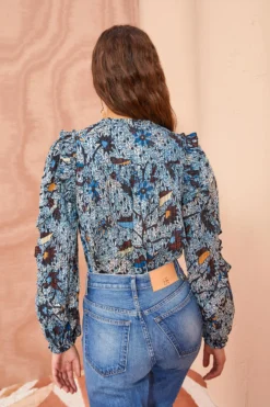 ULLA JOHNSON Manet Blouse - Morning Glory -ULLA JOHNSON ULLA JOHNSON Manet Blouse MORNING GLORY 04