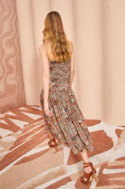 ULLA JOHNSON Marcella Dress - Wheat Flower -ULLA JOHNSON ULLA JOHNSON Marcella Dress WHEAT FLOWER 04