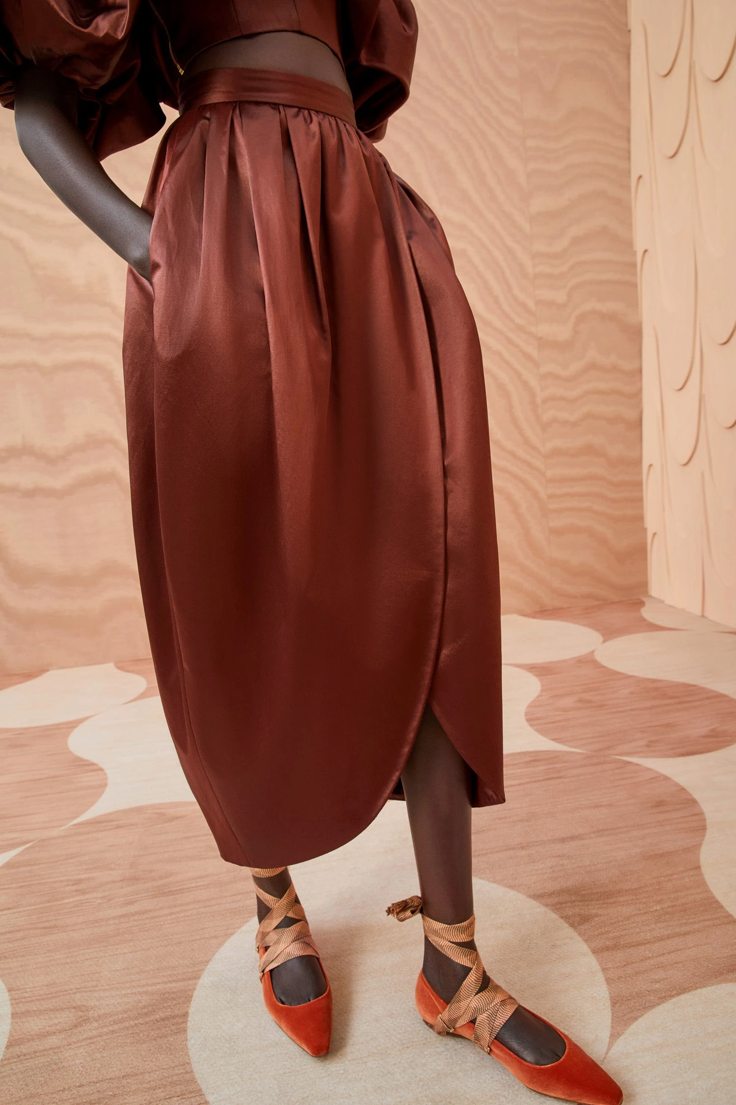 ULLA JOHNSON Maxine Skirt - Mahogany 5 ULLA JOHNSON Maxine Skirt - Mahogany - Image 5