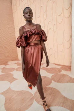 ULLA JOHNSON Maxine Skirt - Mahogany 11 ULLA JOHNSON Maxine Skirt - Mahogany -ULLA JOHNSON ULLA JOHNSON Maxine Skirt MAHOGANY 0175