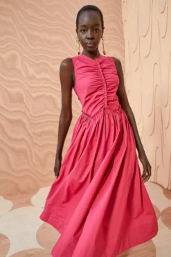 ULLA JOHNSON Mimi Dress - Rosebud -ULLA JOHNSON ULLA JOHNSON Mimi Dress ROSEBUD 02 ALT