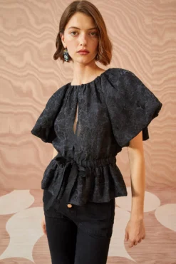 ULLA JOHNSON Mirabelle Top - Noir -ULLA JOHNSON ULLA JOHNSON Mirabelle Top NOIR 03