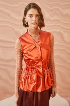 ULLA JOHNSON Monroe Vest - Red Oxide -ULLA JOHNSON ULLA JOHNSON Monroe Vest REDOXIDE 0049