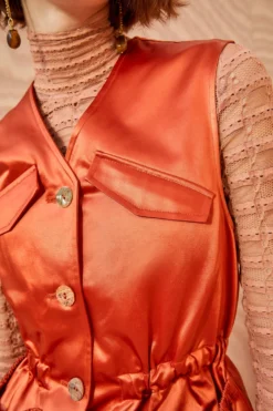 ULLA JOHNSON Monroe Vest - Red Oxide -ULLA JOHNSON ULLA JOHNSON Monroe Vest REDOXIDE 0087