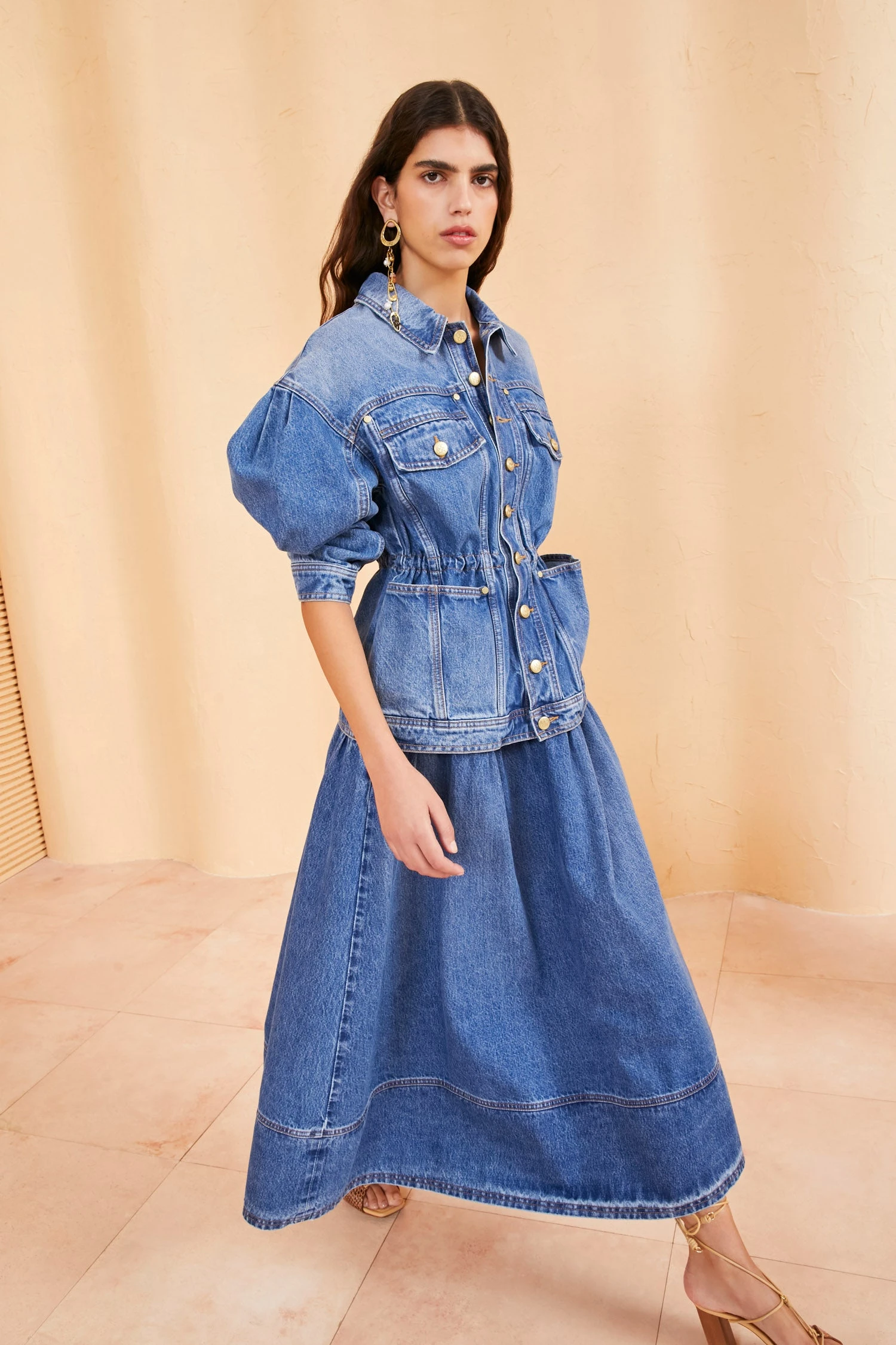 ULLA JOHNSON The Odette Jacket - Danube Medium Indigo Wash 4 ULLA JOHNSON The Odette Jacket - Danube Medium Indigo Wash - Image 4