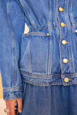 ULLA JOHNSON The Odette Jacket - Danube Medium Indigo Wash 9 ULLA JOHNSON The Odette Jacket - Danube Medium Indigo Wash -ULLA JOHNSON ULLA JOHNSON ODETTE JACKET DANUBE 0148