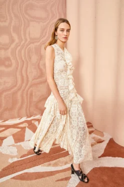 ULLA JOHNSON Odile Dress - Chalk 10 ULLA JOHNSON Odile Dress - Chalk -ULLA JOHNSON ULLA JOHNSON Odile Dress CHALK 01 MAIN