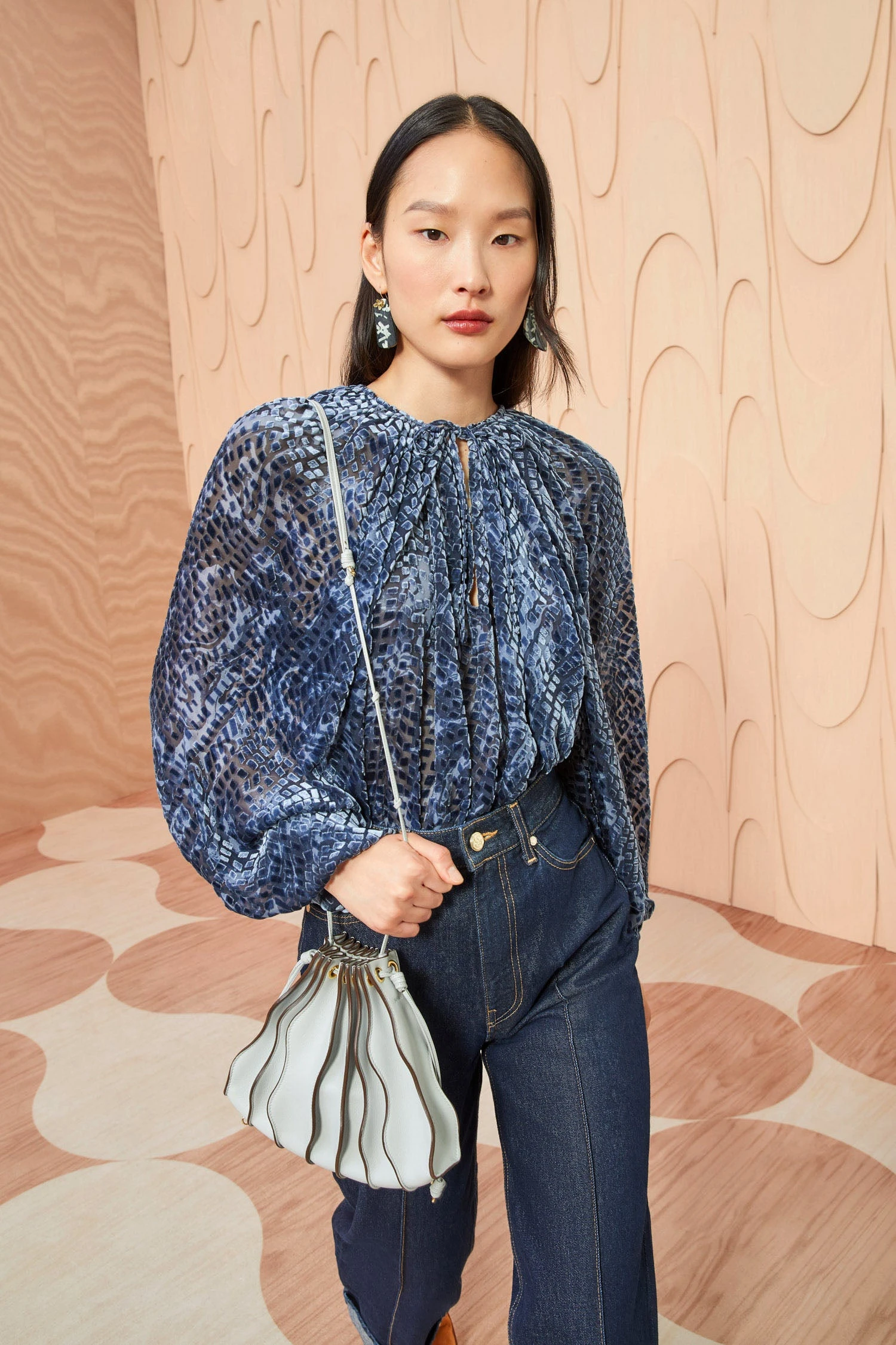 ULLA JOHNSON Pauline Blouse - Marine 4 ULLA JOHNSON Pauline Blouse - Marine - Image 4