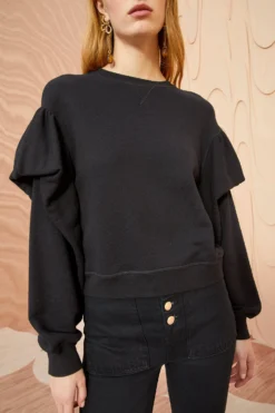 ULLA JOHNSON Pilar Pullover - Noir -ULLA JOHNSON ULLA JOHNSON Pilar Pullover NOIR 04