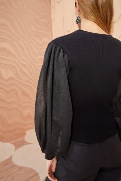 ULLA JOHNSON Quinn Cardigan - Noir -ULLA JOHNSON ULLA JOHNSON Quinn Cardigan NOIR 0088