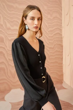 ULLA JOHNSON Quinn Cardigan - Noir -ULLA JOHNSON ULLA JOHNSON Quinn Cardigan NOIR 0161