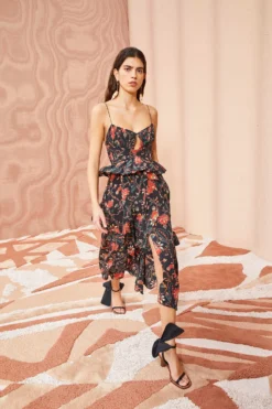 ULLA JOHNSON Renata Dress - Obsidian -ULLA JOHNSON ULLA JOHNSON Renata Dress OBSIDIAN 0045