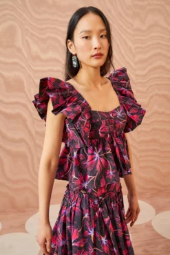 ULLA JOHNSON Romi Top - Zinnia -ULLA JOHNSON ULLA JOHNSON Romi Top ZINNIA 05