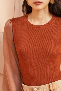 ULLA JOHNSON Sabrina Pullover - Redwood -ULLA JOHNSON ULLA JOHNSON Sabrina Pullover REDWOOD 0100