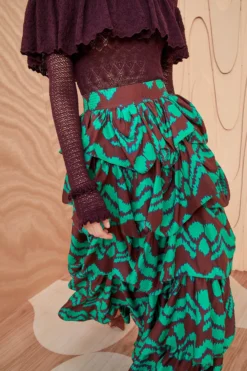 ULLA JOHNSON Samira Skirt - Malachite -ULLA JOHNSON ULLA JOHNSON Samira Skirt MALACHITE 05