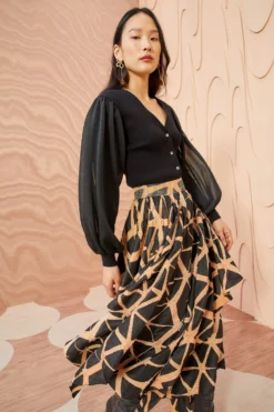 ULLA JOHNSON Savita Skirt - Onyx -ULLA JOHNSON ULLA JOHNSON Savita Skirt ONYX 0110