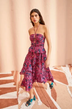 ULLA JOHNSON Simona Dress - Snapdragon -ULLA JOHNSON ULLA JOHNSON Simona Dress SNAPDRAGON 03