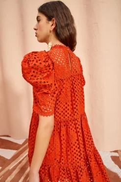 ULLA JOHNSON Simone Dress - Terracotta -ULLA JOHNSON ULLA JOHNSON Simone Dress TERRACOTTA 04