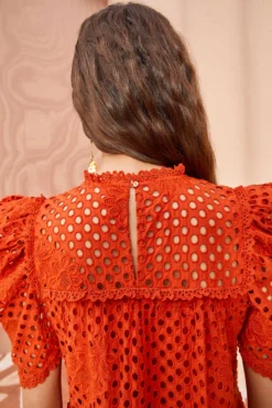 ULLA JOHNSON Simone Dress - Terracotta -ULLA JOHNSON ULLA JOHNSON Simone Dress TERRACOTTA 05