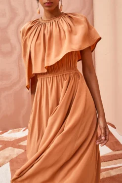 ULLA JOHNSON Tahlia Dress - Chestnut 9 ULLA JOHNSON Tahlia Dress - Chestnut -ULLA JOHNSON ULLA JOHNSON Tahlia Dress CHESTNUT 03