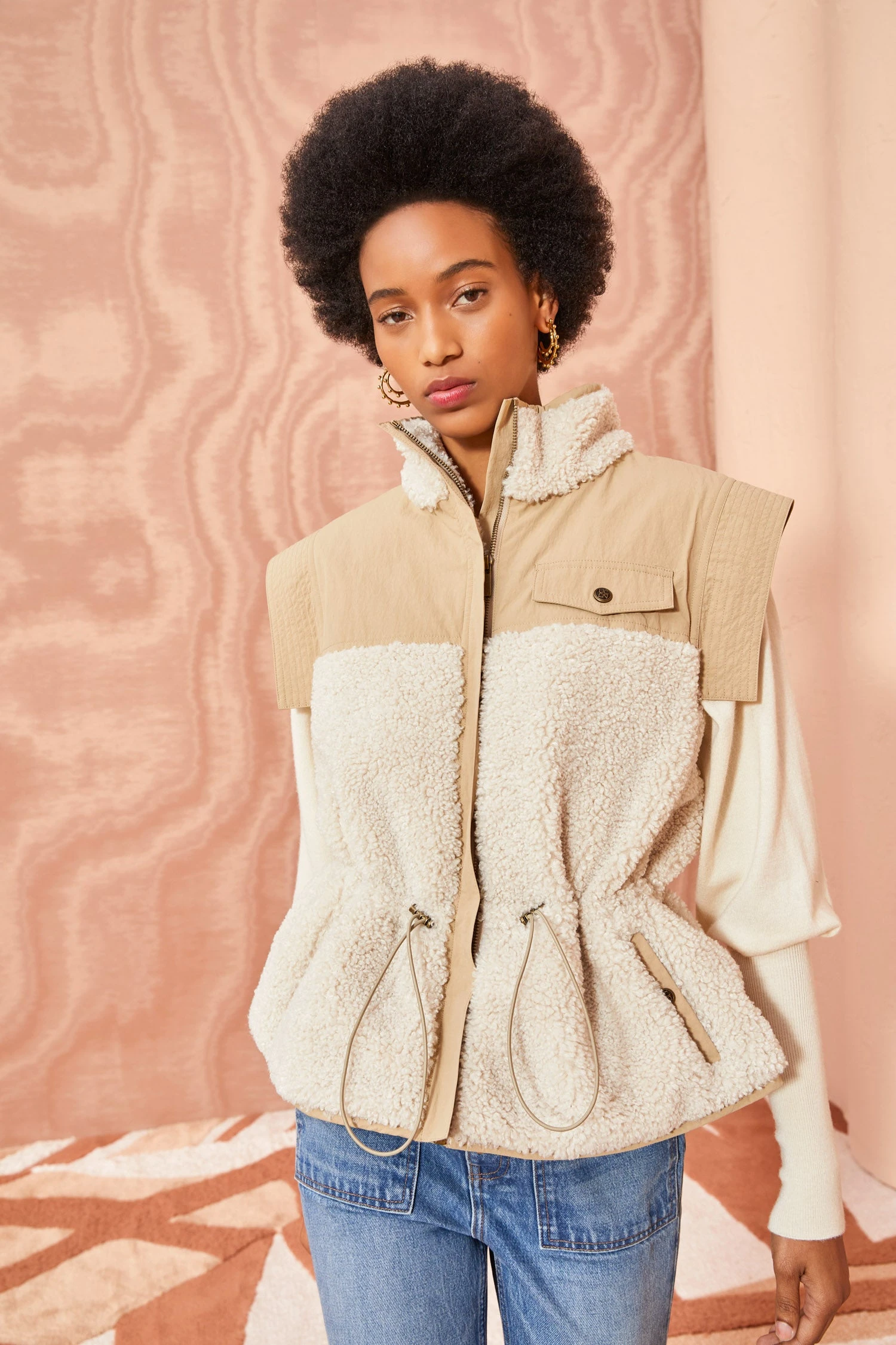 ULLA JOHNSON Tariet Vest - Fawn 1 ULLA JOHNSON Tariet Vest - Fawn